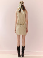 Round Neck Sleeveless Mini Dress With Pockets