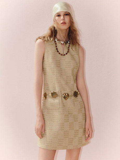 Round Neck Sleeveless Mini Dress With Pockets