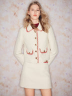 Lapel Wool Short Jacket With Two Pockets