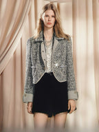 Irregular Placket Lapel Short Coat