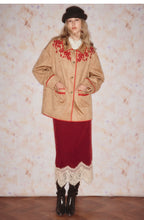 Red Lace Velvet H Shape Long Skirt