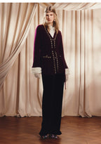 Vintage Ruffle Edge Pants Straight Trousers