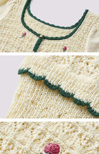 Embroidered U Neck Knitted Sweater