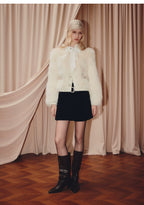 Velvet A Line Mini Skirt