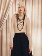 Slim Fit Long Sleeve Top Knitted Sweater