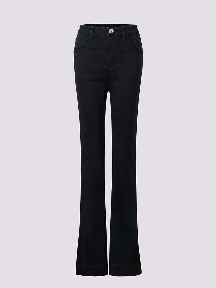 High Waist Slim Fit Flare Trousers