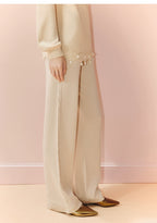 Wool Wide Leg Knitted Trousers