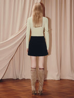 Velvet A Line Mini Skirt