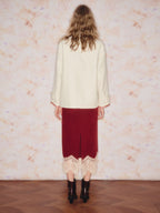 Stand Collar Wool Long Sleeve Coat