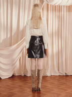 Velvet Long Flare Sleeve Blouse