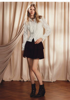 A-shaped High Waist Double Layer Cake Skirt