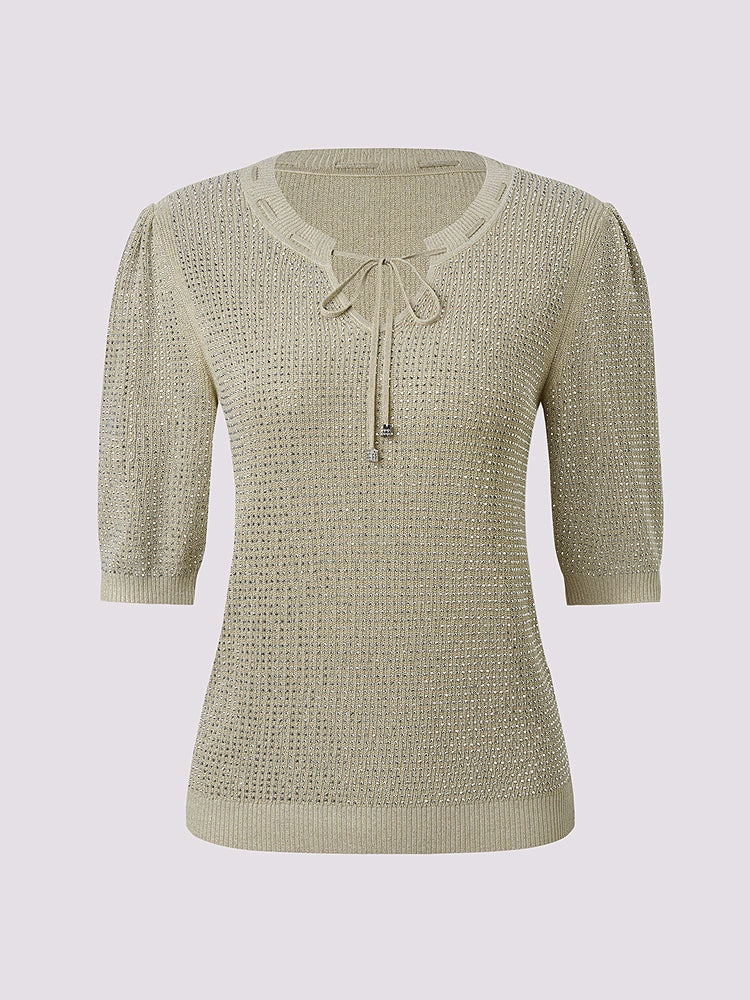V Neck Pullover Knitted Top