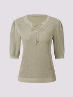 V Neck Pullover Knitted Top