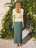 Embroidered U Neck Knitted Sweater