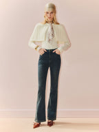 High Wasit Silm Fit Flared Jeans