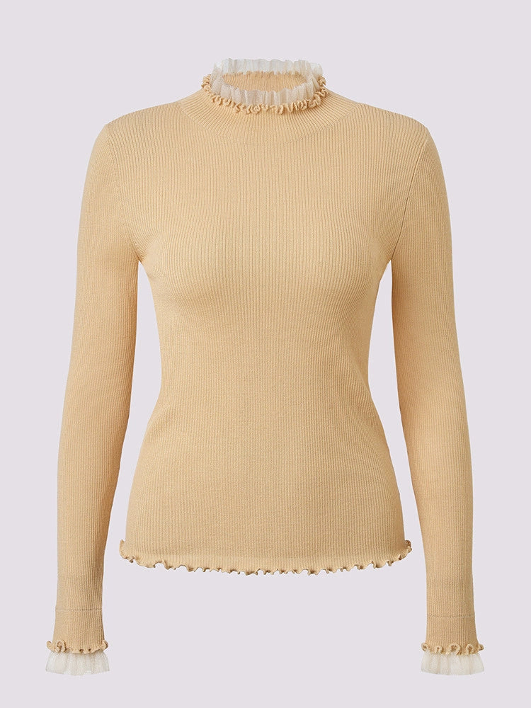 Slim Fit Long Sleeve Top Knitted Sweater