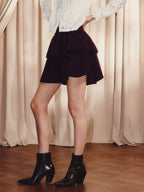 A-shaped High Waist Double Layer Cake Skirt