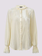 Velvet Long Flare Sleeve Blouse