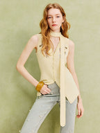 Embroidered Knitted Vest Sweater