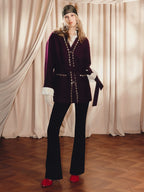 High Waist Slim Fit Flare Trousers