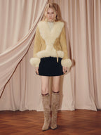 Velvet A Line Mini Skirt