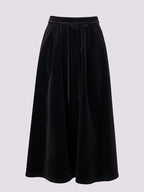 A-shaped Pleated Velvet Umbrella-shaped Skirt