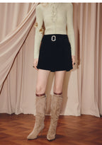 Velvet A Line Mini Skirt