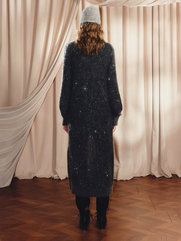 Wool Knitted Sweater Long Cardigan