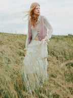 White Bohemian Lace Long Sleeve Maxi Dress