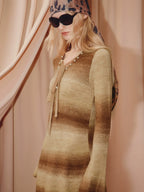 Gradient Striped Knitted Sweater Dress