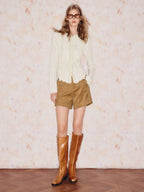 High Wasit Velvet Shorts