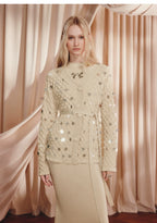 Wool Cardigan Sequins Loose Knitted Coat