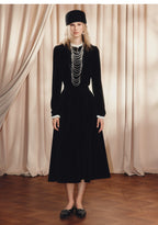 A-shaped Pleated Velvet Umbrella-shaped Skirt