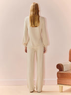 Wool Wide Leg Knitted Trousers