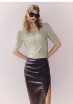 V Neck Pullover Knitted Top