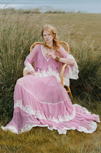 Pink V Neck Long Sleeve Loose Fit Two Piece Dress