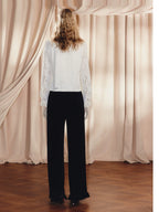 Vintage Ruffle Edge Pants Straight Trousers