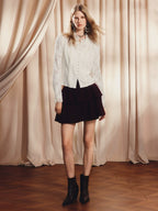 A-shaped High Waist Double Layer Cake Skirt