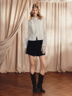 Vintage Lace Long Sleeve Ruffled Blouse