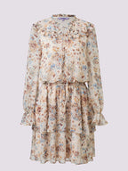 Boho Print Floral Long Sleeve Mini Dress