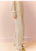 Wool Wide Leg Knitted Trousers