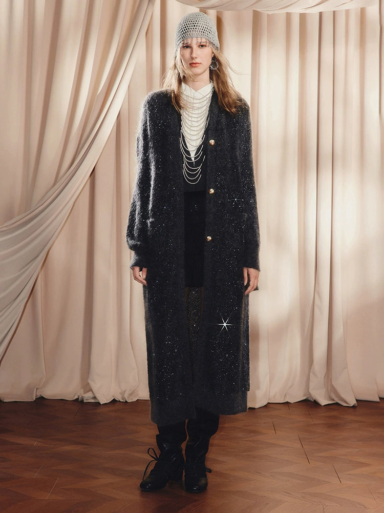 Wool Knitted Sweater Long Cardigan