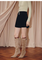 Velvet A Line Mini Skirt