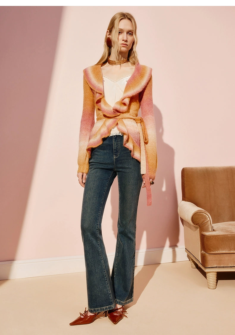 High Wasit Silm Fit Flared Jeans