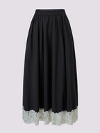 High Waist A-shaped Lace Skirt