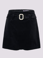 Velvet A Line Mini Skirt