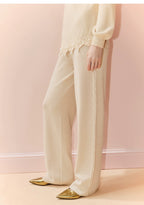 Wool Wide Leg Knitted Trousers