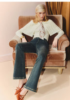 High Wasit Silm Fit Flared Jeans