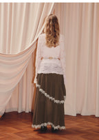 Hollow Lace Embroidered Knitted Sweater