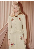 Wool Knitted Sweater Long-sleeved Top Skirt Two-piece Set Dress